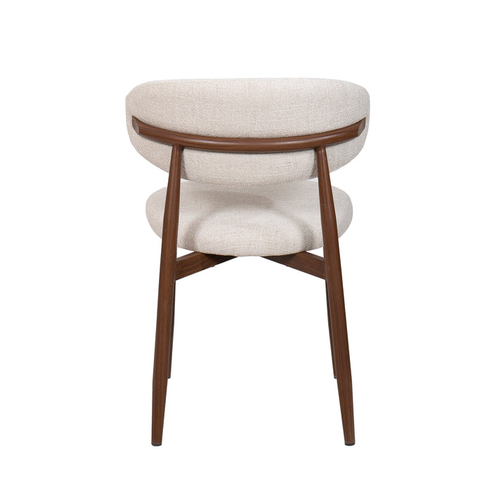 Royce Side Chair W/ Walnut Metal Frame -Beige (2 Per Carton)