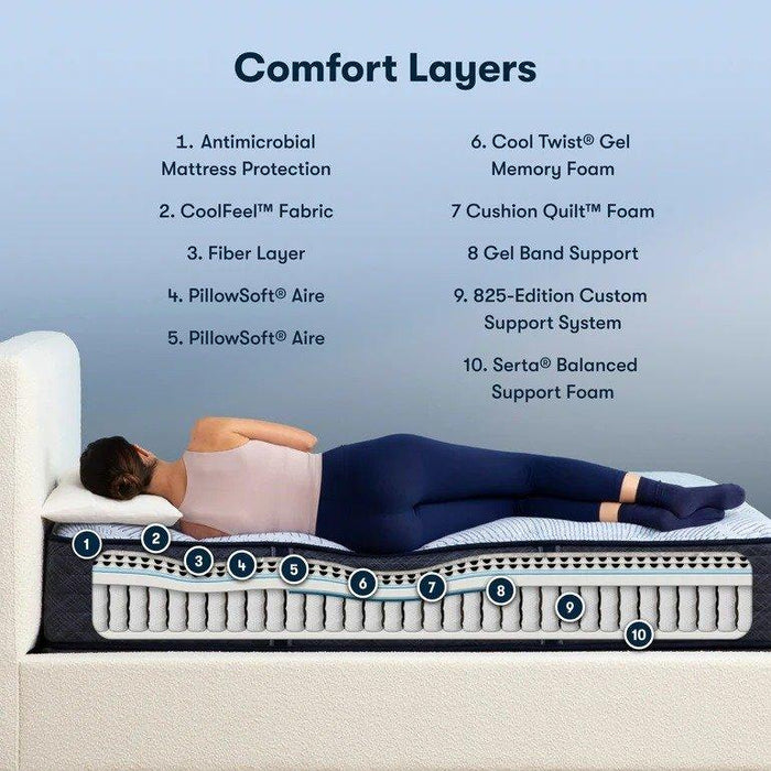 Serta Perfect Sleeper Innerspring Mattress Blue Lagoon Nights Medium Tight Top - Queen image