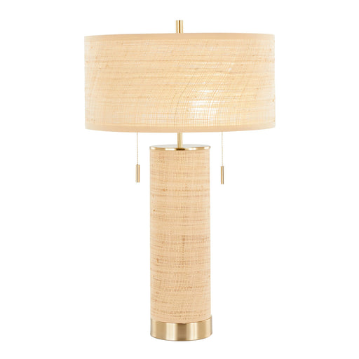 Cylinder Rattan 29" Table Lamp image