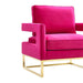 Avery Pink Velvet Chair With Polished Gold Base - UK - Home And Beyond
