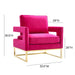 Avery Pink Velvet Chair With Polished Gold Base - UK - Home And Beyond