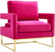 Avery Pink Velvet Chair With Polished Gold Base image