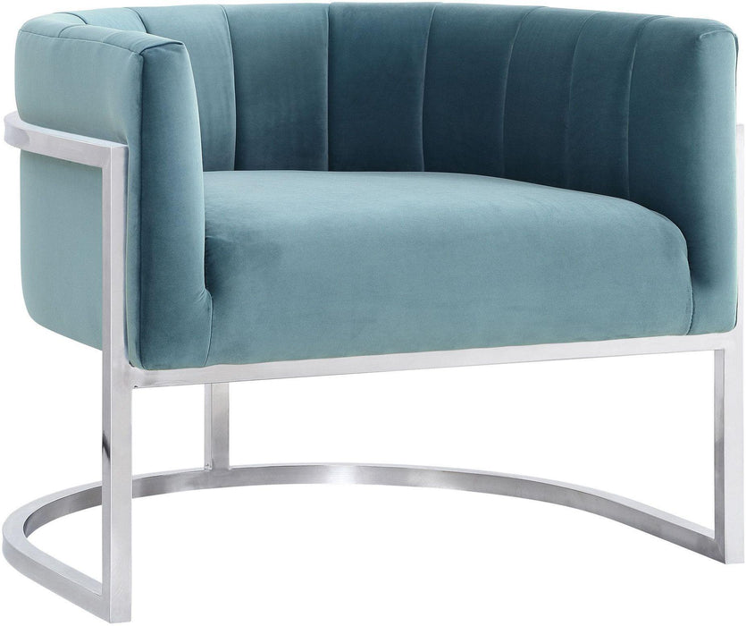 Magnolia Sea Blue Chair with Silver Base image