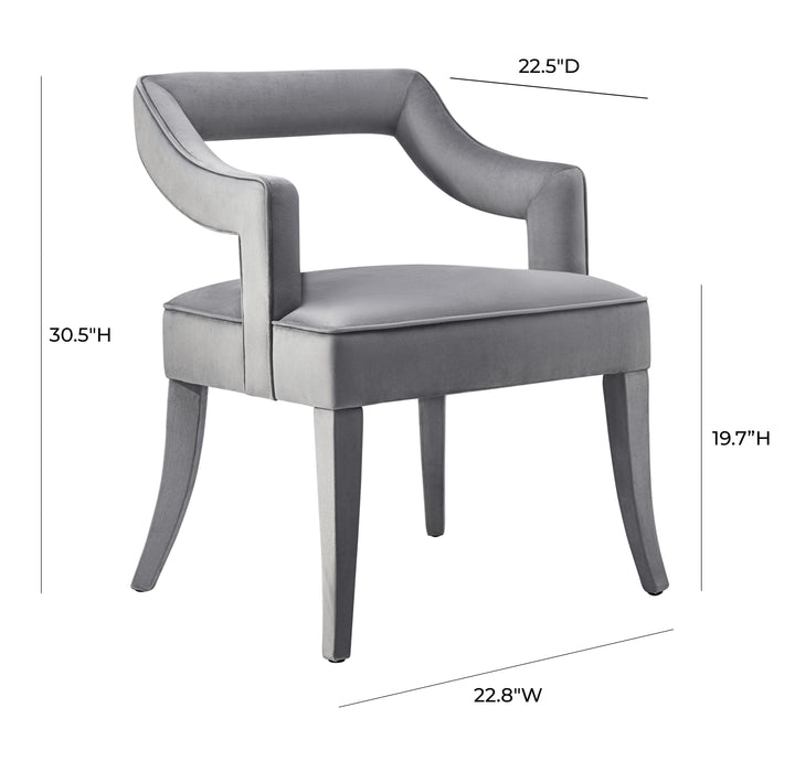 Tiffany Grey Velvet Chair - UK - Home And Beyond