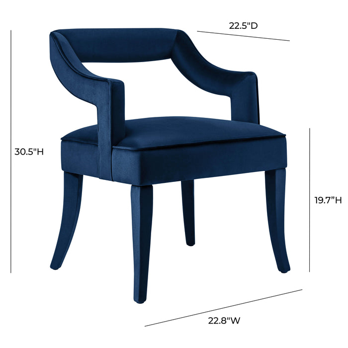 Tiffany Navy Velvet Chair - UK - Home And Beyond