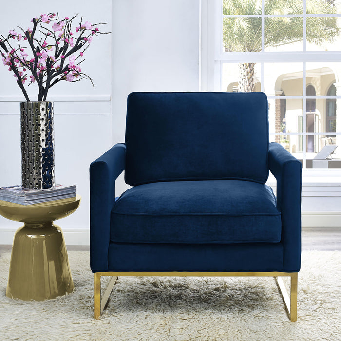 Avery Navy Velvet Chair - UK - Home And Beyond