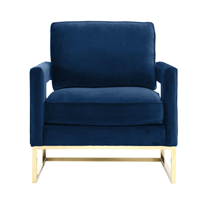Avery Navy Velvet Chair - UK - Home And Beyond