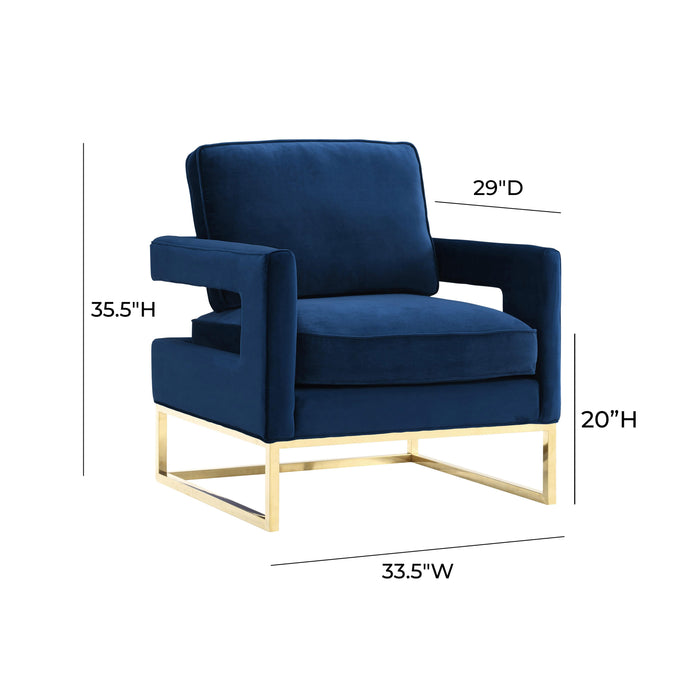 Avery Navy Velvet Chair - UK - Home And Beyond