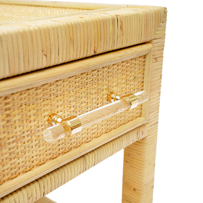 Amara Natural Rattan Nightstand - Home And Beyond