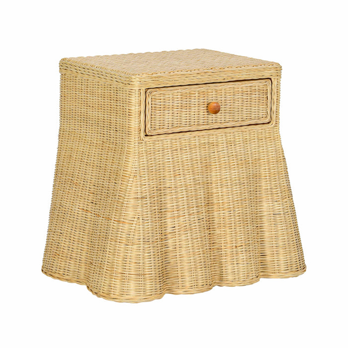 Pentra 25" Natural Rattan Nightstand With Drawer - Home And Beyond