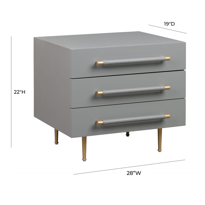 Trident Grey Nightstand - UK - Home And Beyond