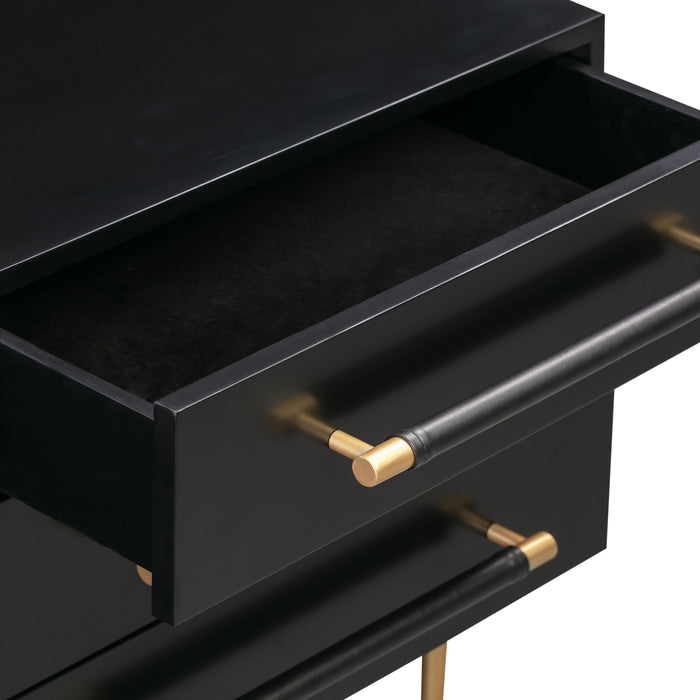 Trident Black Nightstand - UK - Home And Beyond