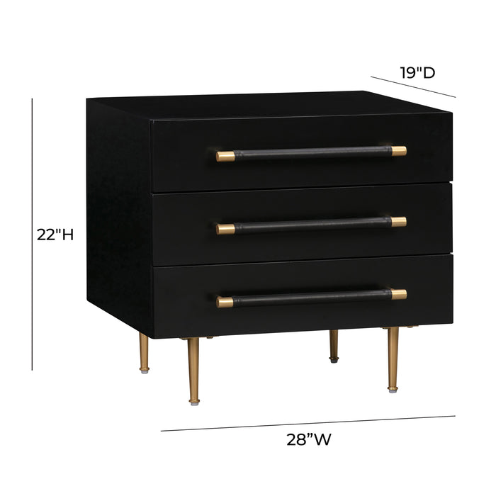 Trident Black Nightstand - UK - Home And Beyond
