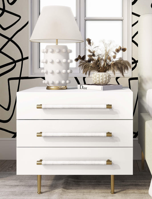 Trident White Nightstand - UK - Home And Beyond