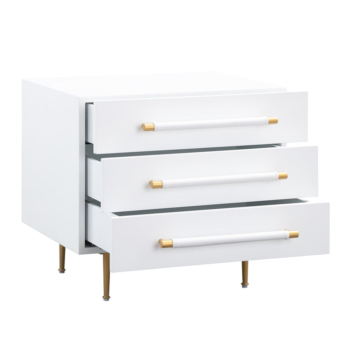 Trident White Nightstand - UK - Home And Beyond