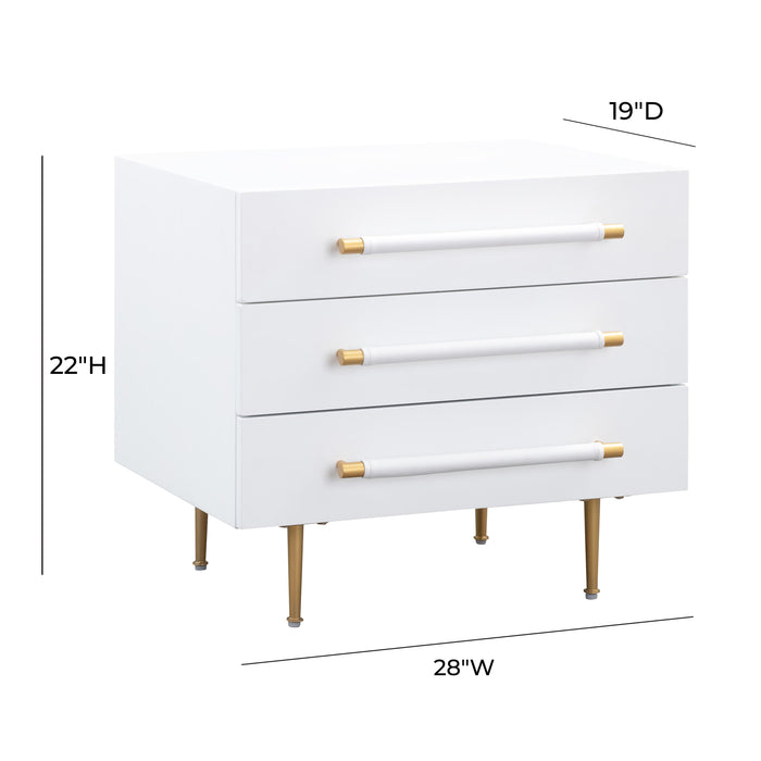 Trident White Nightstand - UK - Home And Beyond