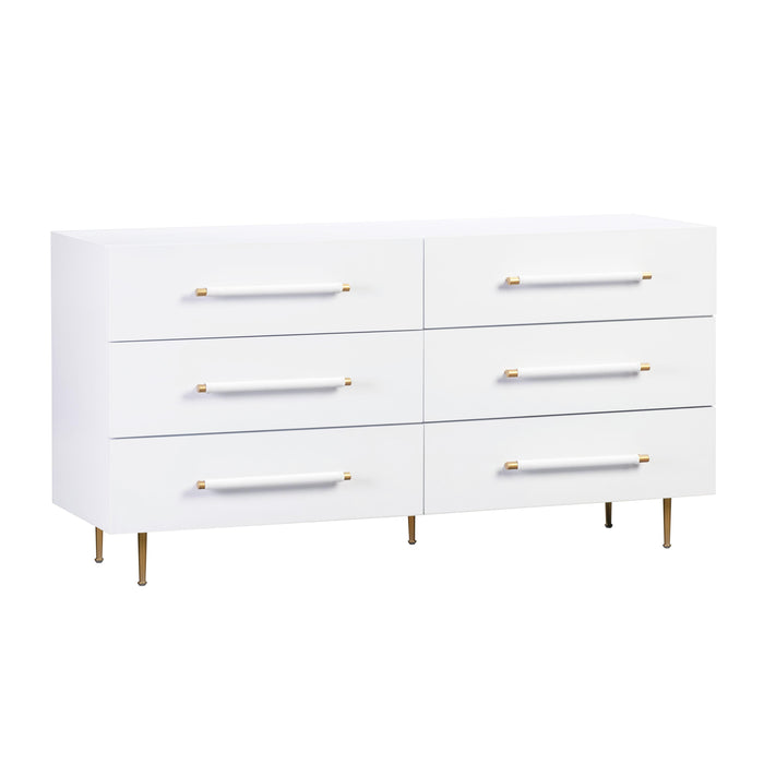 Trident White 6 Drawer Dresser - UK - Home And Beyond