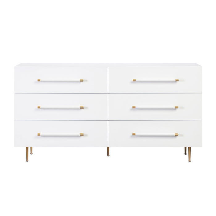 Trident White 6 Drawer Dresser - UK - Home And Beyond