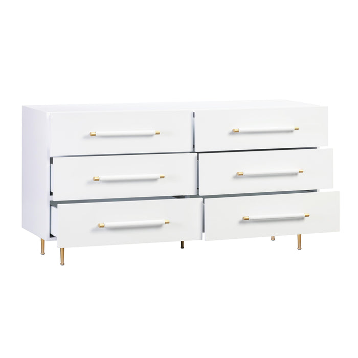 Trident White 6 Drawer Dresser - UK - Home And Beyond