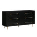 Trident Black 6 Drawer Dresser - UK - Home And Beyond