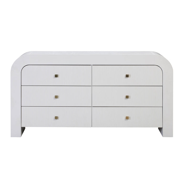 Hump 6 Drawer White Dresser - UK - Home And Beyond