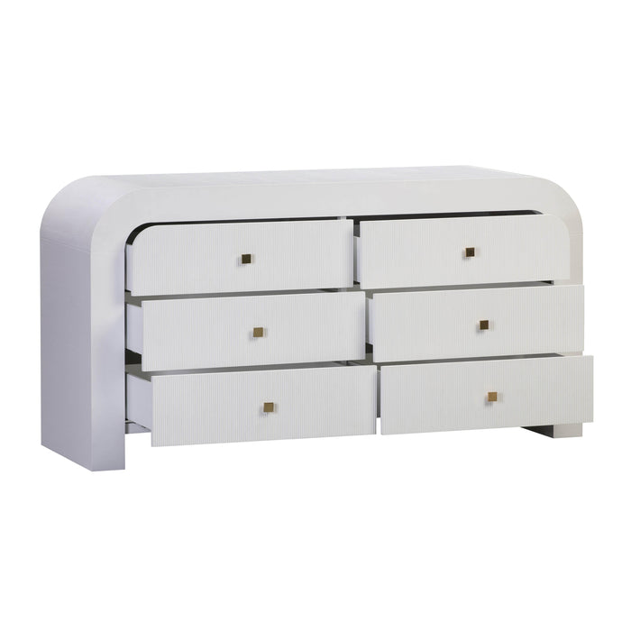Hump 6 Drawer White Dresser - UK - Home And Beyond