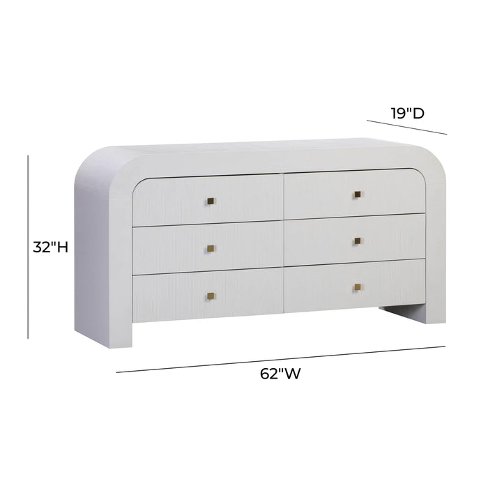 Hump 6 Drawer White Dresser - UK - Home And Beyond