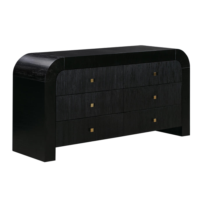 Hump 6 Drawer Black Dresser - UK - Home And Beyond
