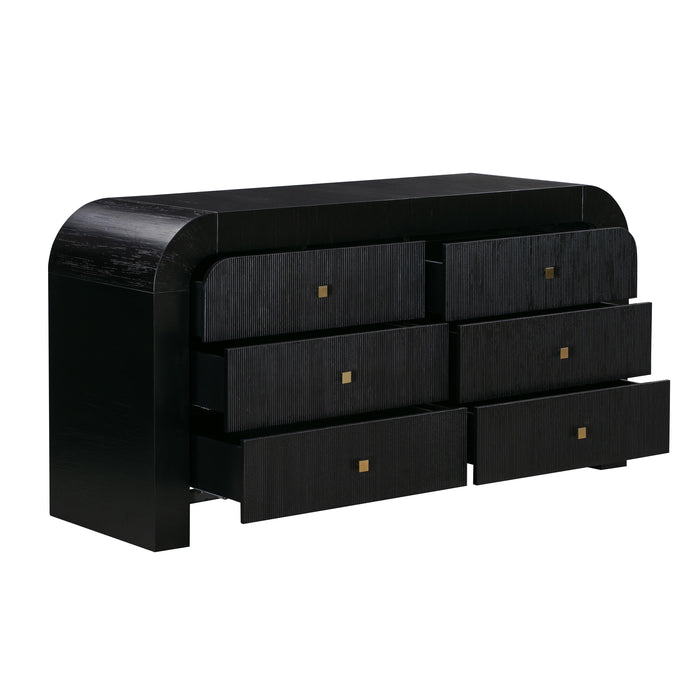 Hump 6 Drawer Black Dresser - UK - Home And Beyond