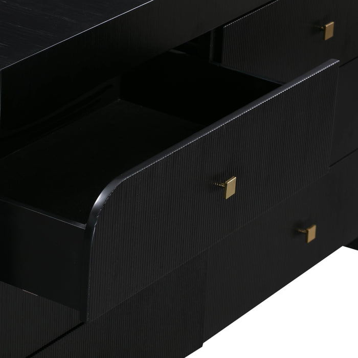 Hump 6 Drawer Black Dresser - UK - Home And Beyond
