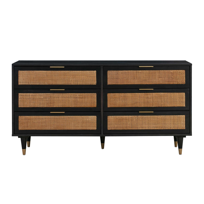 Sierra Noir 6 Drawer Dresser - UK - Home And Beyond