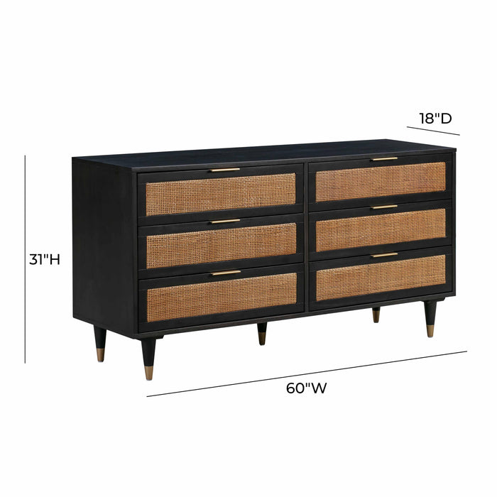 Sierra Noir 6 Drawer Dresser - UK - Home And Beyond