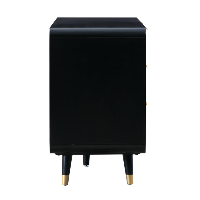 Christine 62" Black 6-Drawer Dresser
