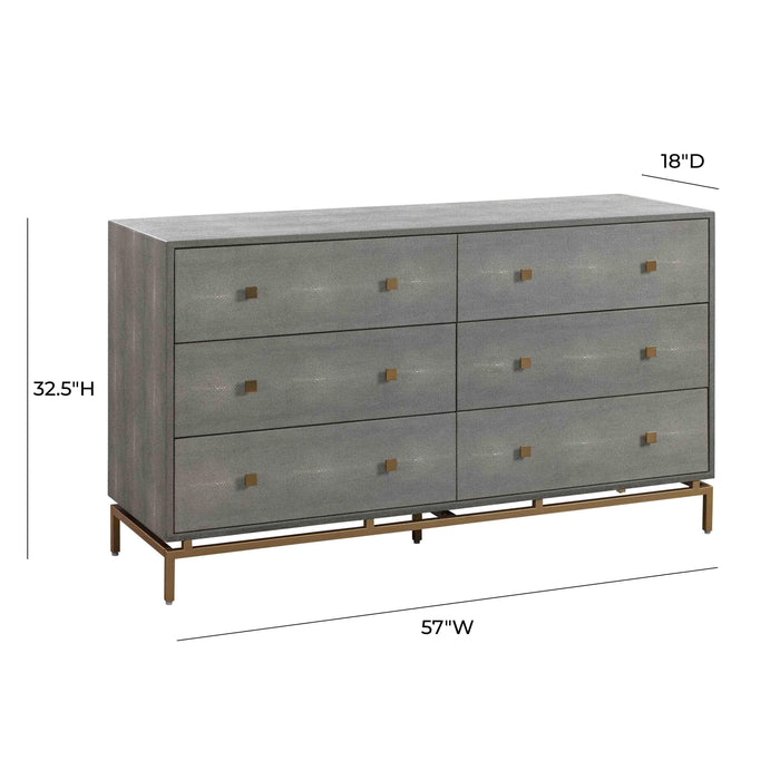 Pesce Shagreen 6 Drawer Dresser - UK - Home And Beyond