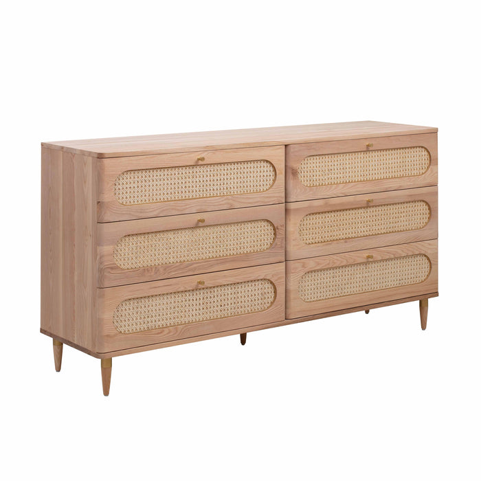 Carmen Cane 6 Drawer Dresser - UK - Home And Beyond