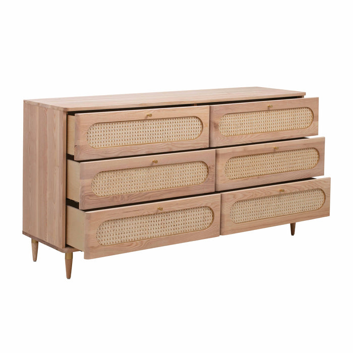 Carmen Cane 6 Drawer Dresser - UK - Home And Beyond