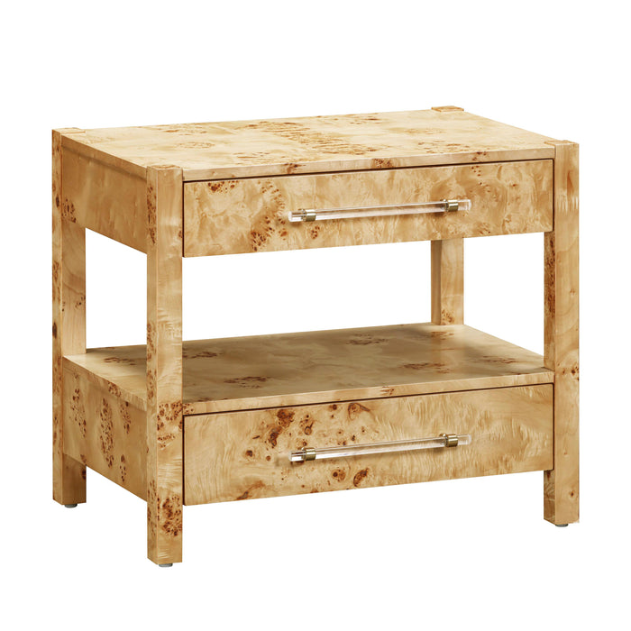 Brandyss Natural Burl Nightstand - UK - Home And Beyond