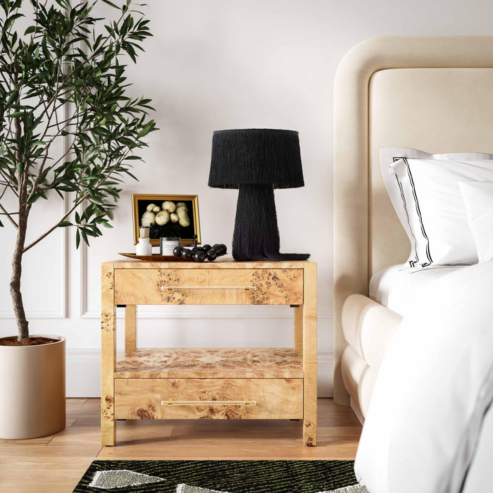 Brandyss Natural Burl Nightstand - UK - Home And Beyond