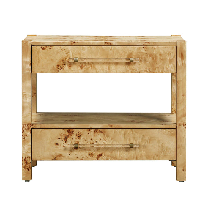 Brandyss Natural Burl Nightstand - UK - Home And Beyond