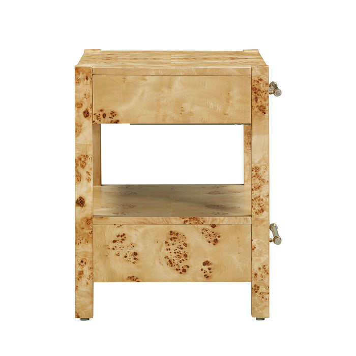 Brandyss Natural Burl Nightstand - UK - Home And Beyond