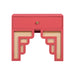 Suzie Coral Pink & Rattan Nightstand - UK - Home And Beyond
