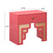Suzie Coral Pink & Rattan Nightstand - UK - Home And Beyond