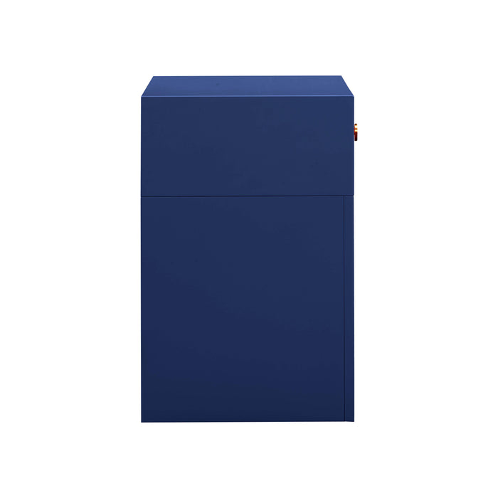 Suzie Navy & Rattan Nightstand - UK - Home And Beyond