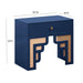 Suzie Navy & Rattan Nightstand - UK - Home And Beyond