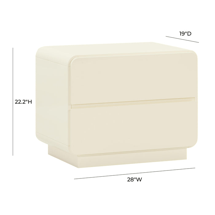 Sagura Cream Nightstand - UK - Home And Beyond