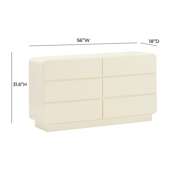 Sagura Cream 6-Drawer Dresser - UK - Home And Beyond