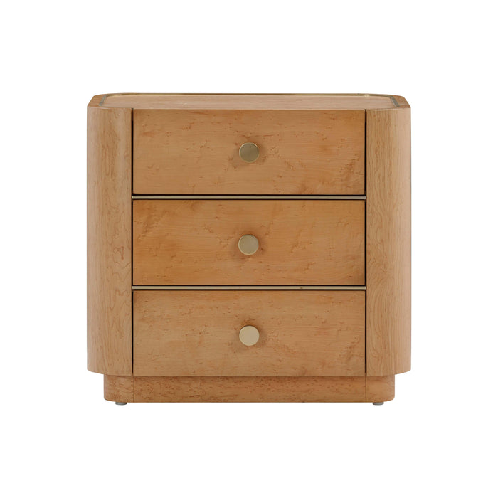 Abigail Natural Birdseye Maple Nightstand - UK - Home And Beyond
