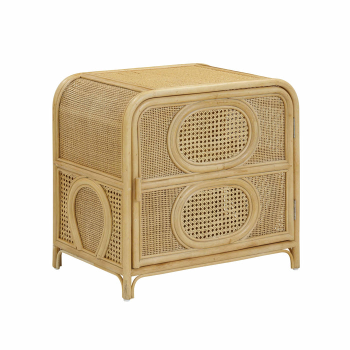 Tina Natural Rattan Nightstand - Home And Beyond
