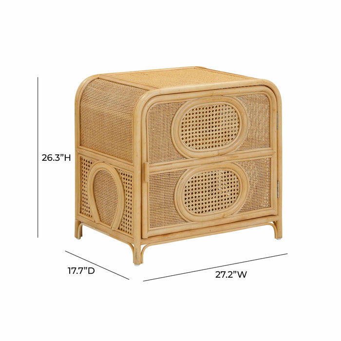 Tina Natural Rattan Nightstand - Home And Beyond