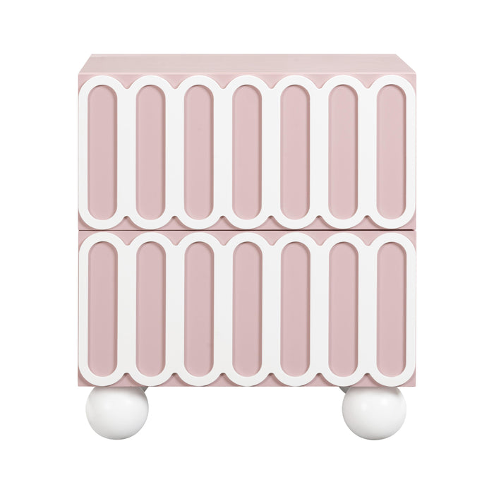 Tori Motif Mauve Nightstand - UK - Home And Beyond